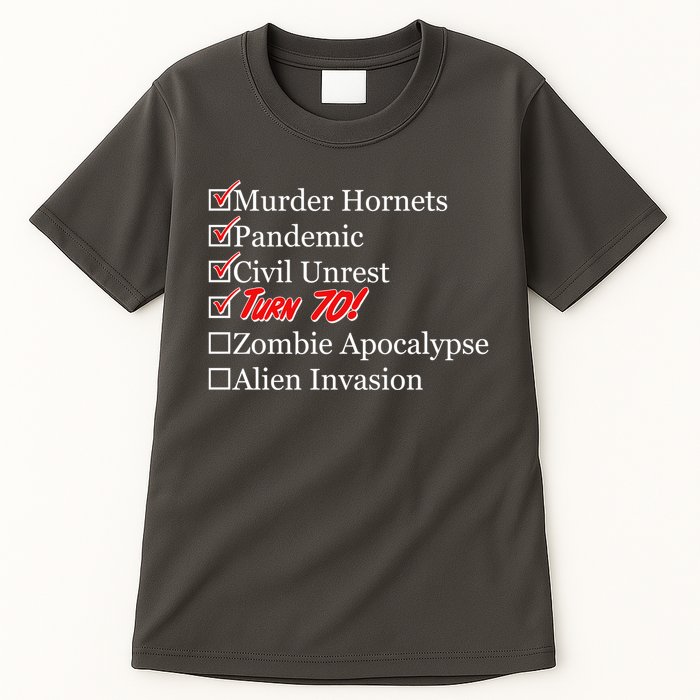 Funny Birthday In Quarantine Checklist 70th Birthday Tall T-Shirt
