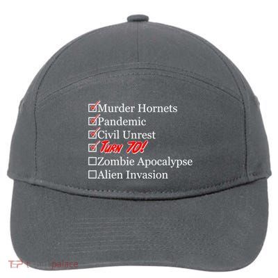 Funny Birthday In Quarantine Checklist 70th Birthday 7-Panel Snapback Hat