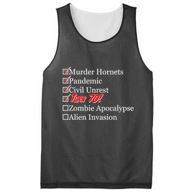 Funny Birthday In Quarantine Checklist 70th Birthday Mesh Reversible Basketball Jersey Tank