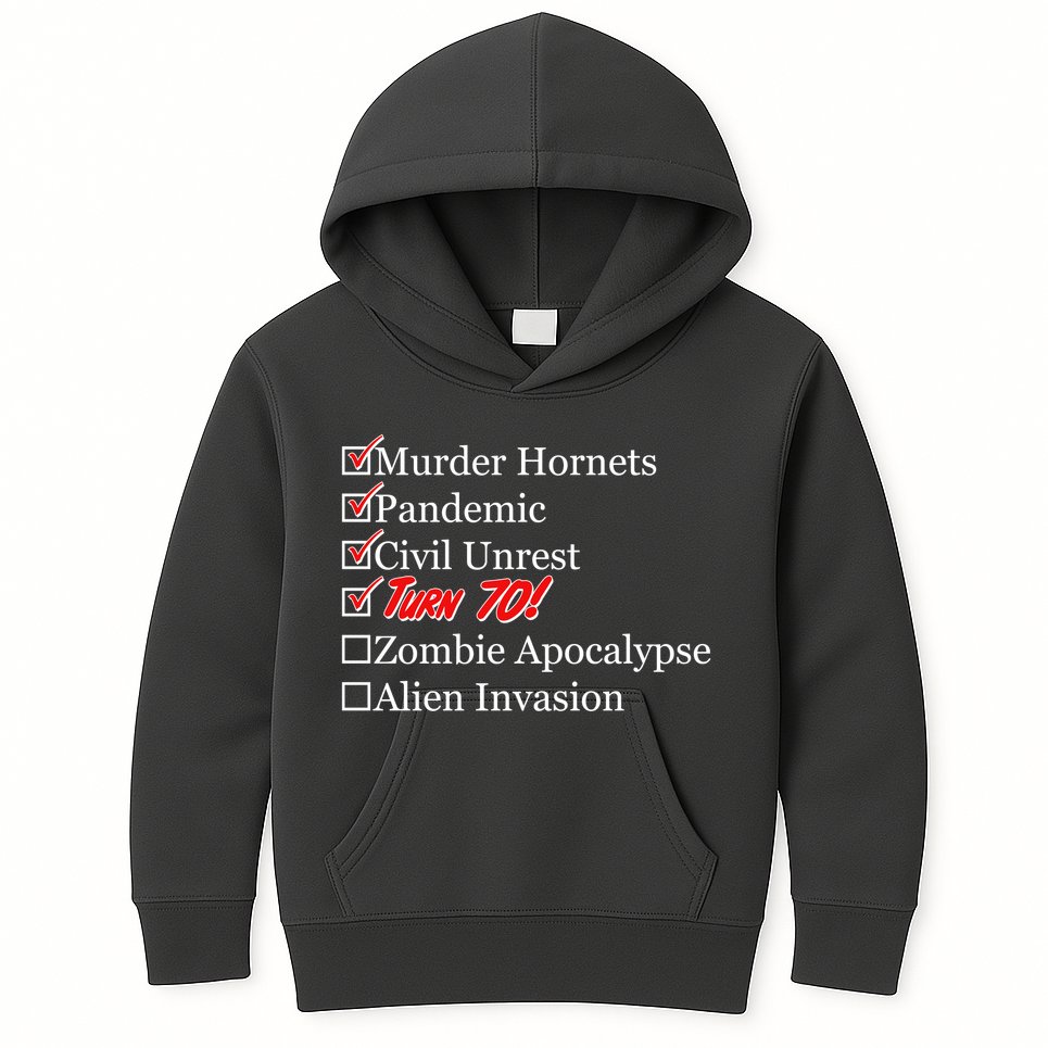 Funny Birthday In Quarantine Checklist 70th Birthday Kids Hoodie