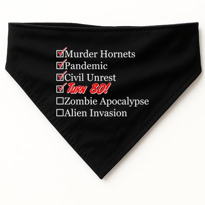 Funny Birthday In Quarantine Checklist 80th Birthday USA-Made Doggie Bandana