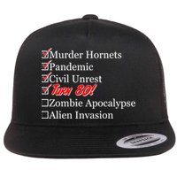 Funny Birthday In Quarantine Checklist 80th Birthday Flatbill Hat