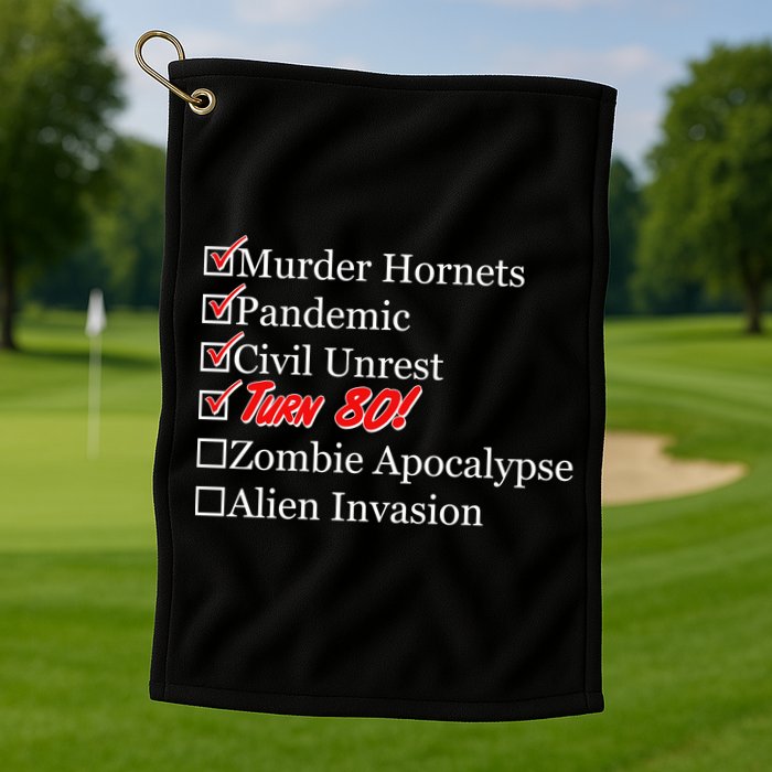 Funny Birthday In Quarantine Checklist 80th Birthday Golf Towel