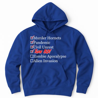 Funny Birthday In Quarantine Checklist 80th Birthday Hoodie