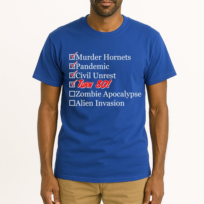 Funny Birthday In Quarantine Checklist 80th Birthday Tall T-Shirt