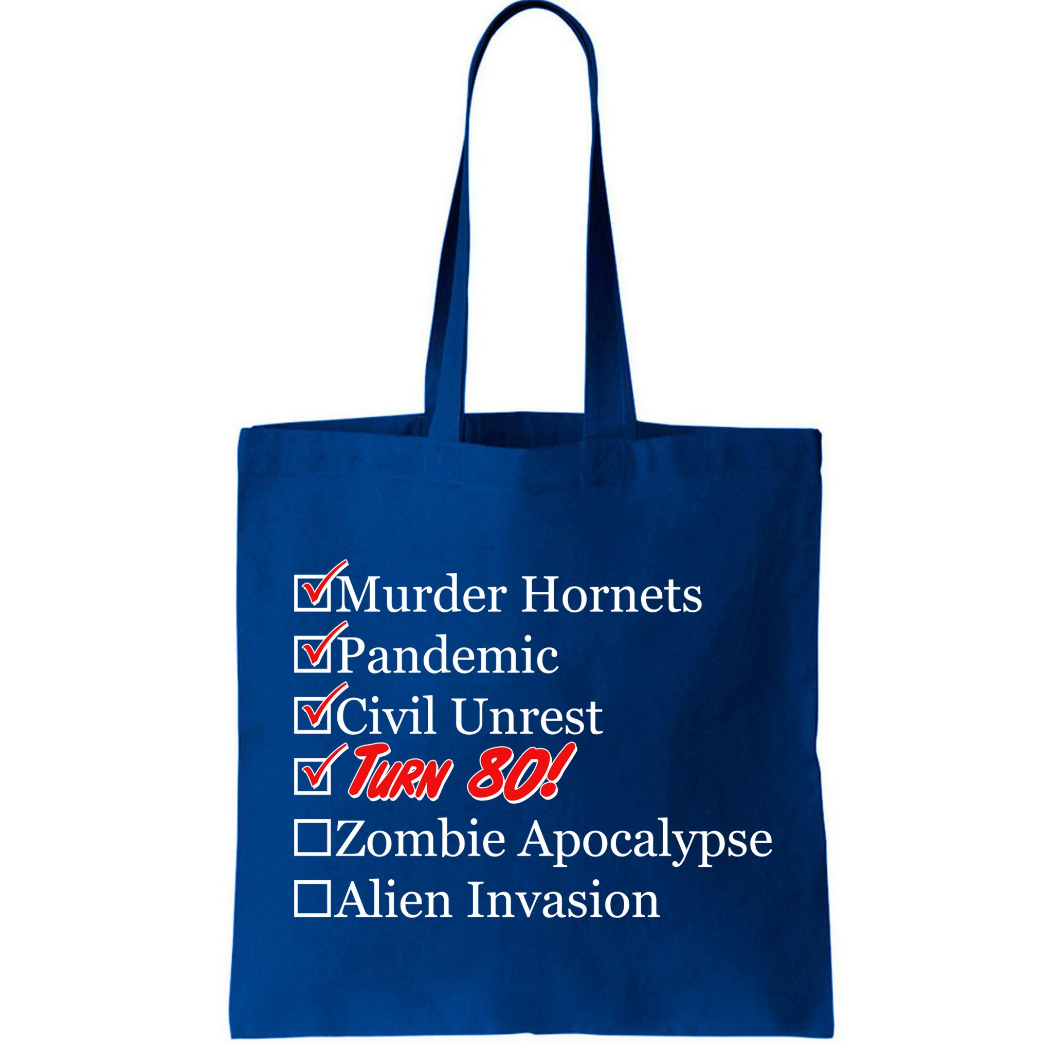 Funny Birthday In Quarantine Checklist 80th Birthday Bag