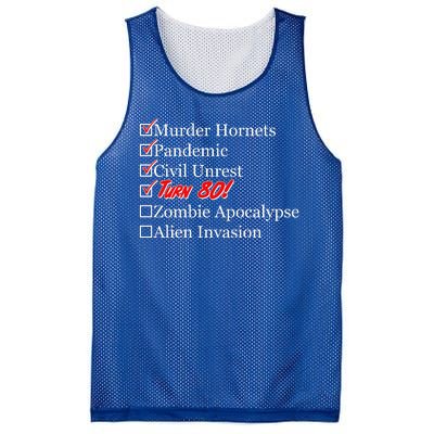 Funny Birthday In Quarantine Checklist 80th Birthday Mesh Reversible Basketball Jersey Tank