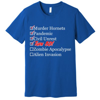 Funny Birthday In Quarantine Checklist 80th Birthday Premium T-Shirt