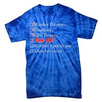 Funny Birthday In Quarantine Checklist 80th Birthday Tie-Dye T-Shirt