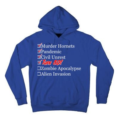 Funny Birthday In Quarantine Checklist 80th Birthday Tall Hoodie