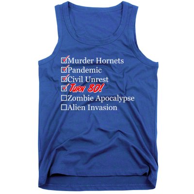 Funny Birthday In Quarantine Checklist 80th Birthday Tank Top