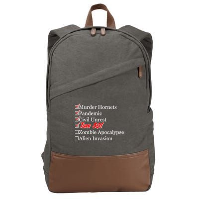 Funny Birthday In Quarantine Checklist 80th Birthday Cotton Canvas Backpack