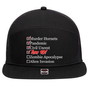 Funny Birthday In Quarantine Checklist 90th Birthday 7 Panel Mesh Trucker Snapback Hat