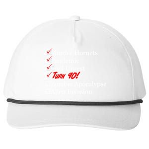 Funny Birthday In Quarantine Checklist 90th Birthday Snapback Five-Panel Rope Hat