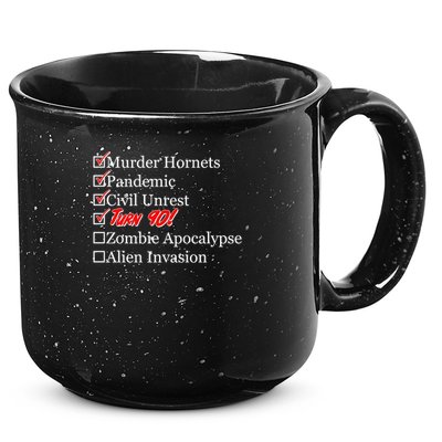 Funny Birthday In Quarantine Checklist 90th Birthday 15oz Campfire Ceramic Mug