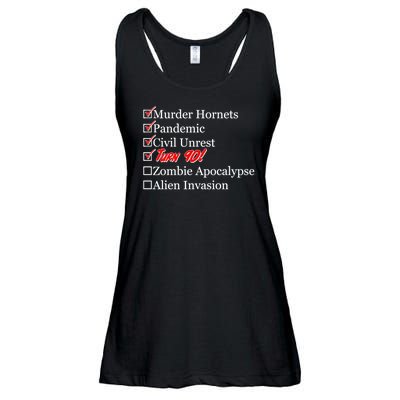 Funny Birthday In Quarantine Checklist 90th Birthday Ladies Essential Flowy Tank