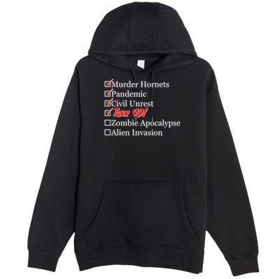 Funny Birthday In Quarantine Checklist 90th Birthday Premium Pullover Hoodie