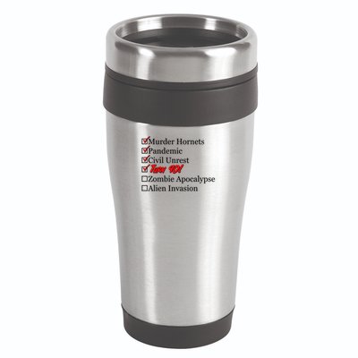 Funny Birthday In Quarantine Checklist 90th Birthday 16oz Travel Tumbler