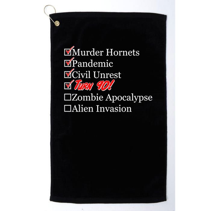 Funny Birthday In Quarantine Checklist 90th Birthday Golf Towel
