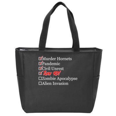 Funny Birthday In Quarantine Checklist 90th Birthday Zip Tote Bag