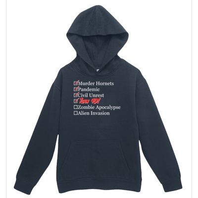 Funny Birthday In Quarantine Checklist 90th Birthday Urban Pullover Hoodie