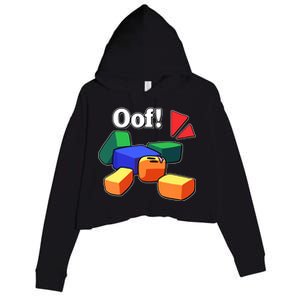 Funny Blox Noob Gamer Funny Crop Fleece Hoodie