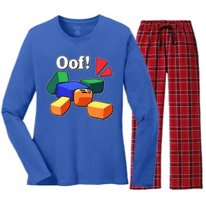 Funny Blox Noob Gamer Funny Women's Long Sleeve Flannel Pajama Set 