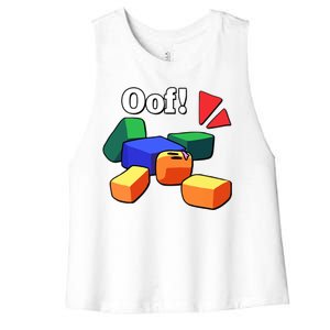 Funny Blox Noob Gamer Funny Women's Racerback Cropped Tank