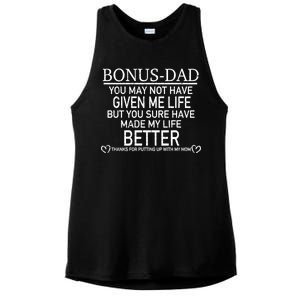 Funny Bonus-Dad Ladies PosiCharge Tri-Blend Wicking Tank