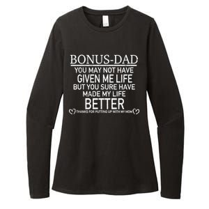 Funny Bonus-Dad Womens CVC Long Sleeve Shirt