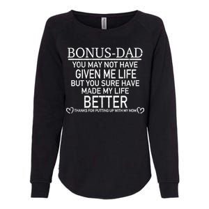 Funny Bonus-Dad Womens California Wash Sweatshirt