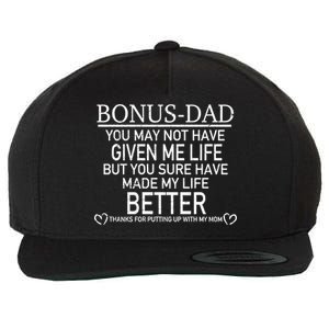 Funny Bonus-Dad Wool Snapback Cap