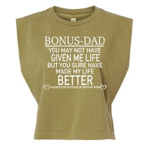 Funny Bonus-Dad Garment-Dyed Women's Muscle Tee