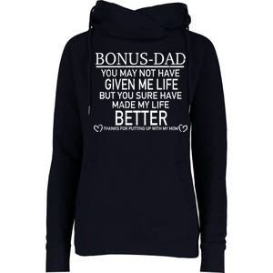 Funny Bonus-Dad Womens Funnel Neck Pullover Hood