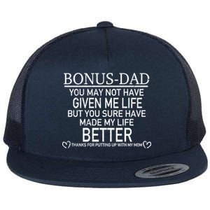 Funny Bonus-Dad Flat Bill Trucker Hat