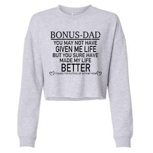 Funny Bonus-Dad Cropped Pullover Crew