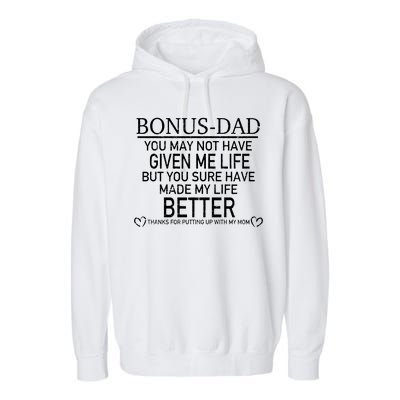 Funny Bonus-Dad Garment-Dyed Fleece Hoodie