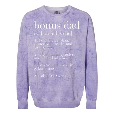 Funny Bonus Dad Definition Colorblast Crewneck Sweatshirt