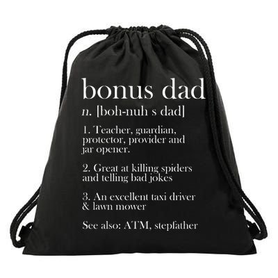 Funny Bonus Dad Definition Drawstring Bag