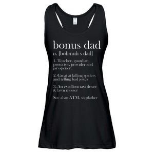 Funny Bonus Dad Definition Ladies Essential Flowy Tank