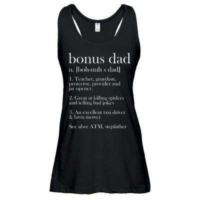 Funny Bonus Dad Definition Ladies Essential Flowy Tank