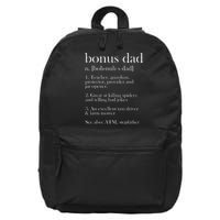 Funny Bonus Dad Definition 16 in Basic Backpack