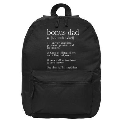 Funny Bonus Dad Definition 16 in Basic Backpack