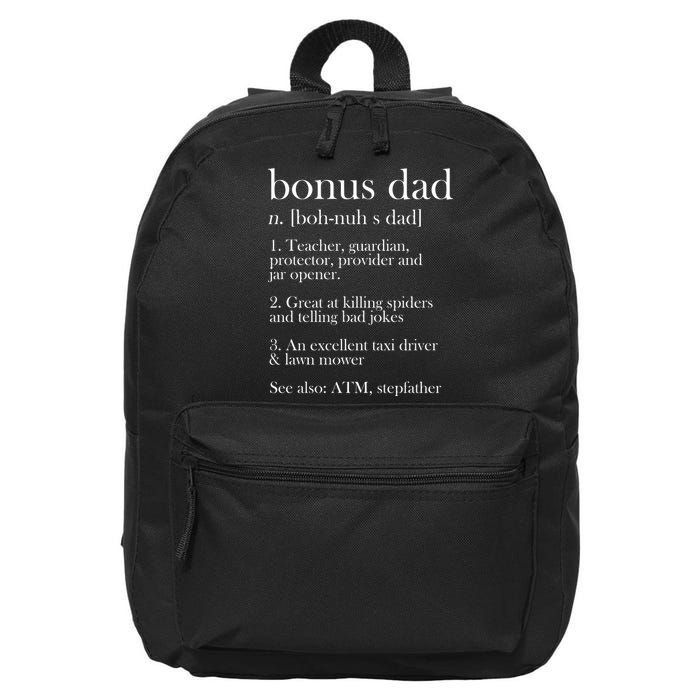 Funny Bonus Dad Definition 16 in Basic Backpack