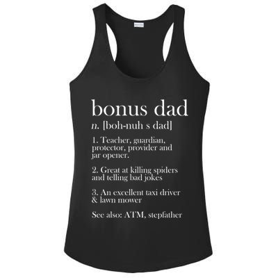 Funny Bonus Dad Definition Ladies PosiCharge Competitor Racerback Tank