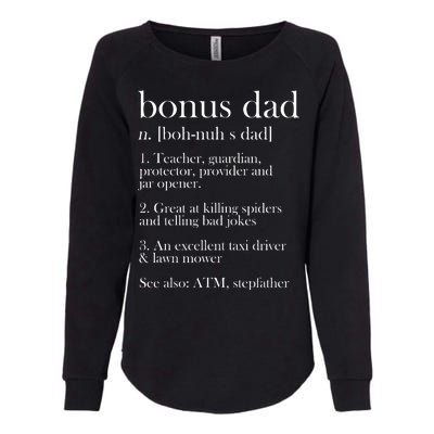 Funny Bonus Dad Definition Womens California Wash Sweatshirt