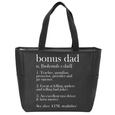 Funny Bonus Dad Definition Zip Tote Bag