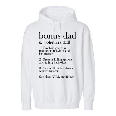 Funny Bonus Dad Definition Garment-Dyed Fleece Hoodie