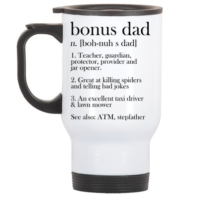 Funny Bonus Dad Definition Stainless Steel Travel Mug