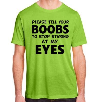 Funny Boob Meme Staring At My Eyes Adult ChromaSoft Performance T-Shirt